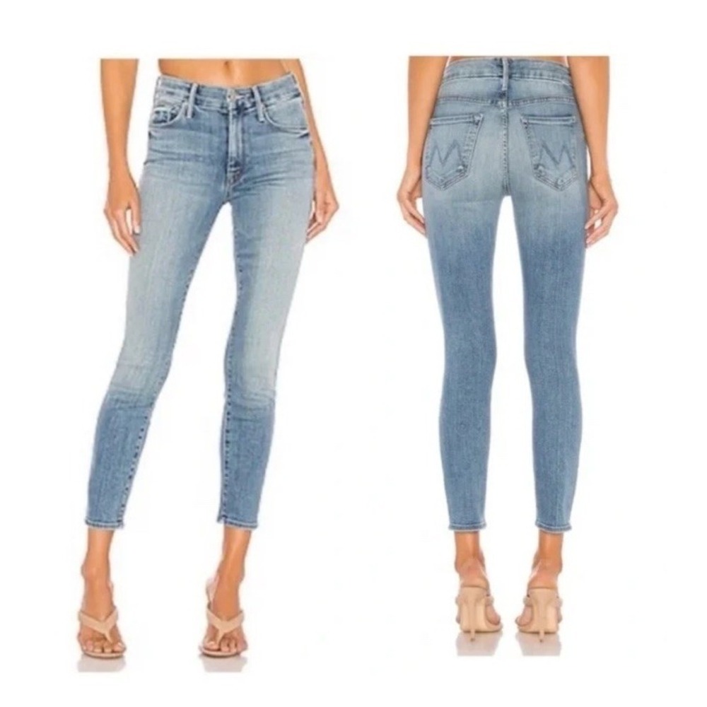 mother the looker crop a side of rice and beans Size 27 Light Wash 26in USA